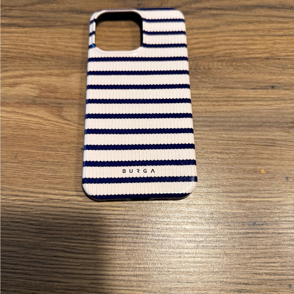 Burga Navy and White Striped Phone Case